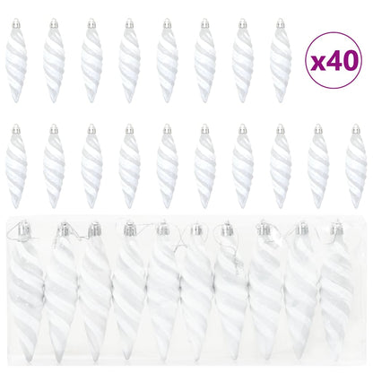 Kerstboomdecoratie 40 pcs Wit