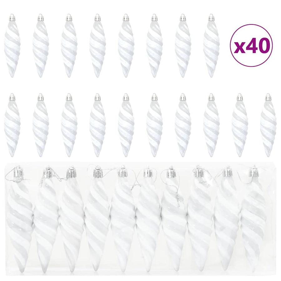 Kerstboomdecoratie 40 pcs Wit