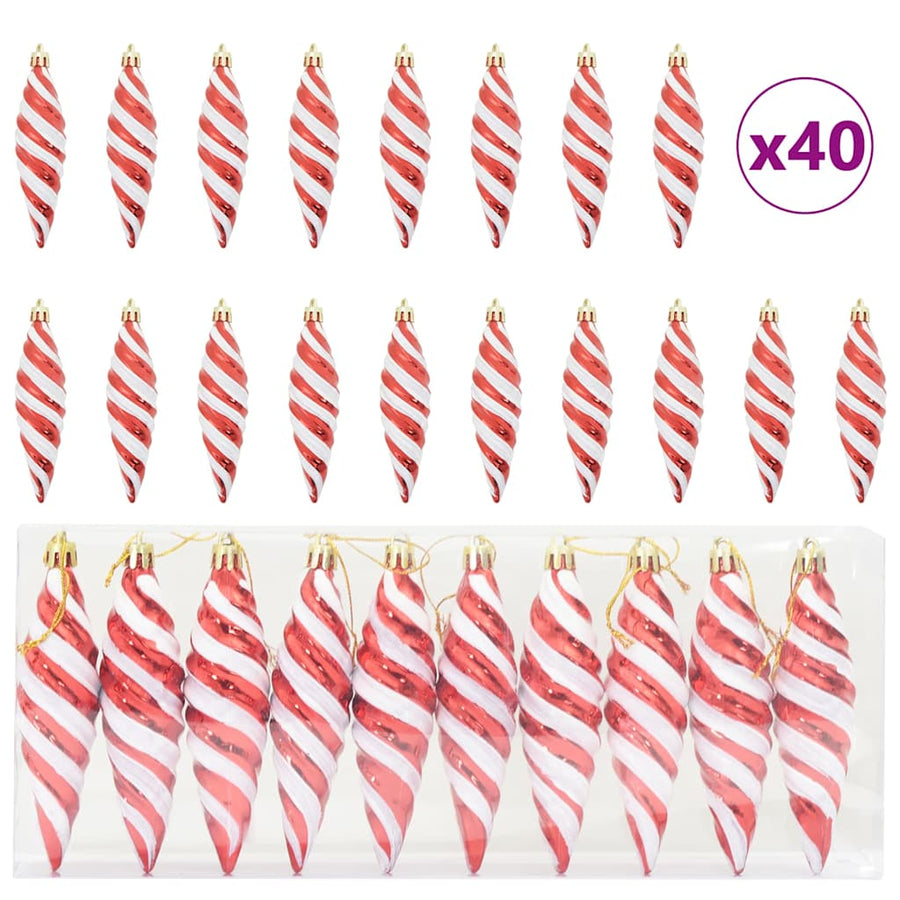 Kerstboomdecoratie 40 pcs Rood