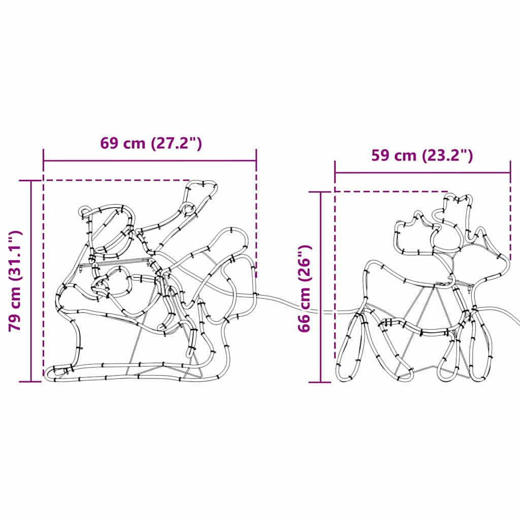 LED Kerstdecoratie Multikleur 69 x 79 cm PVC
