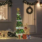 Verlichte kerstboom 180 cm warm wit met cadeau dozen