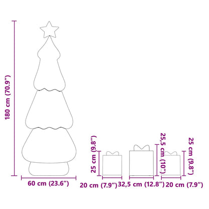 Verlichte Kerstboom met 3 Cadeau Dozen 2D Warm Wit 180 cm