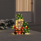 Illuminated Santa Claus with 60 LED Warm White 70 x 62 cm Lurex Fabric