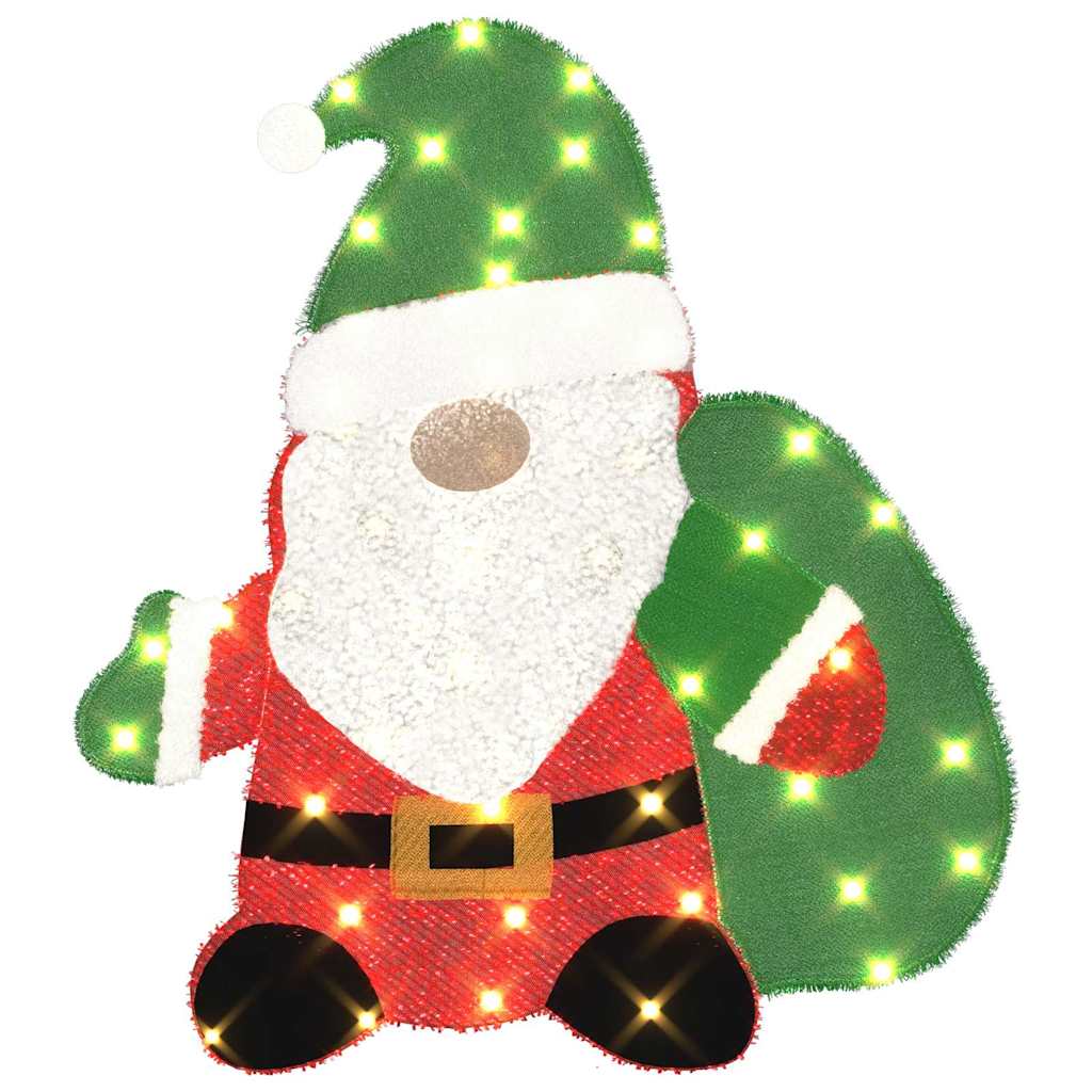 Verlichte Kerstman Warmwit 62 x 70 cm Lurexfabric