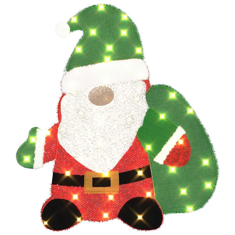 Verlichte Kerstman Warmwit 62 x 70 cm Lurexfabric