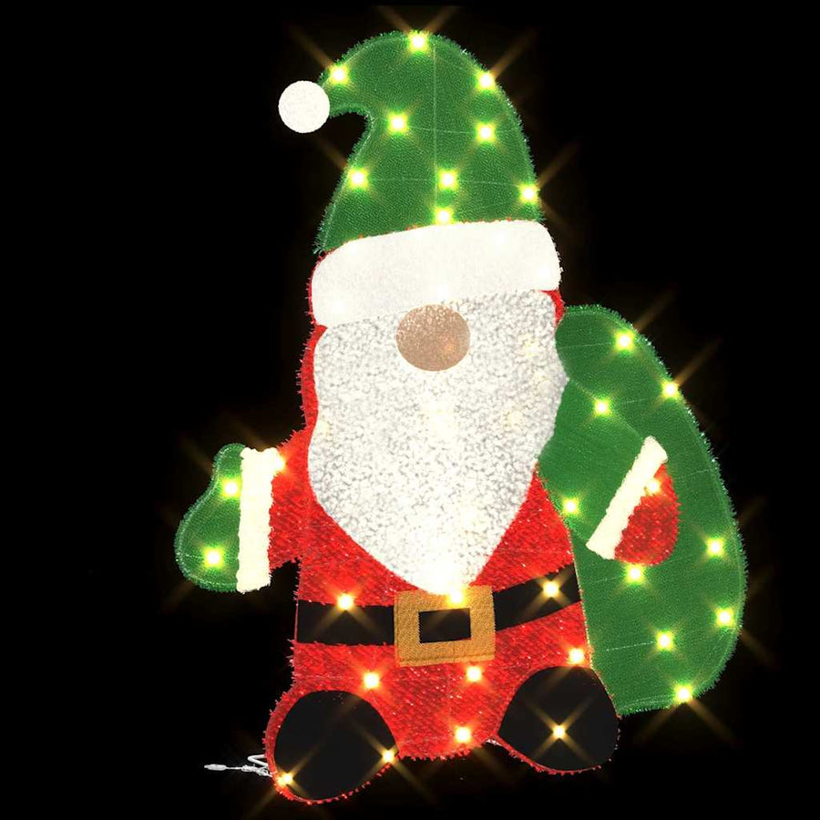 Verlichte Kerstman Warmwit 62 x 70 cm Lurexfabric