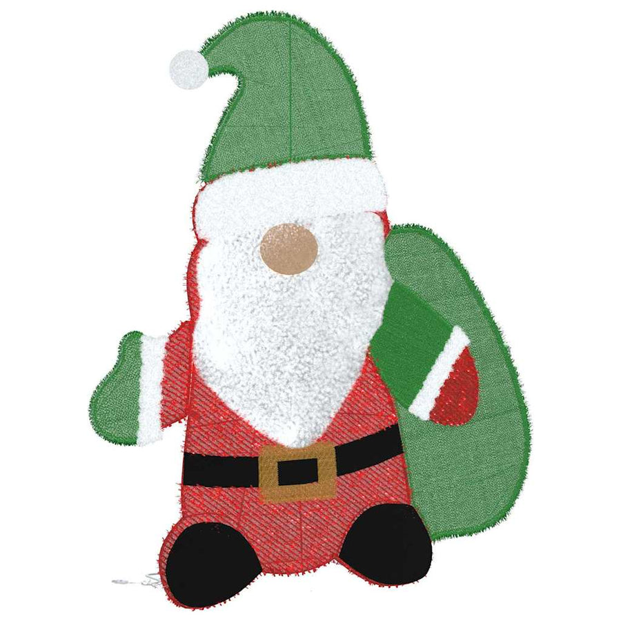 Verlichte Kerstman Warmwit 62 x 70 cm Lurexfabric