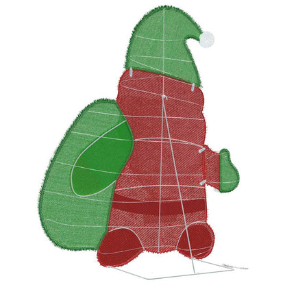 Verlichte Kerstman Warmwit 62 x 70 cm Lurexfabric