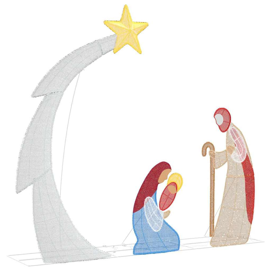 Kerststal Scene LED's Warmwit 149 x 32 x 127,5 cm Polyester