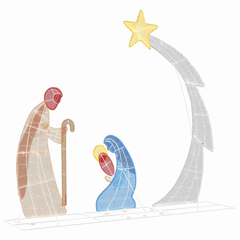 Kerststal Scene LED's Warmwit 149 x 32 x 127,5 cm Polyester