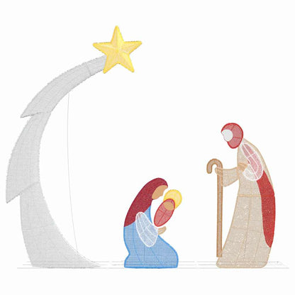Kerststal Scene LED's Warmwit 149 x 32 x 127,5 cm Polyester