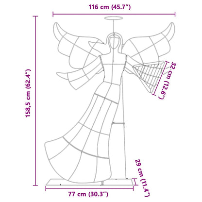 Verlichte Hoek Warmwit 116 x 29 x 158.5 cm Polyester