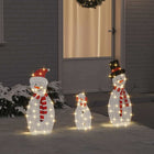Lit Snowman Family 3 pcs Warm White Polyester