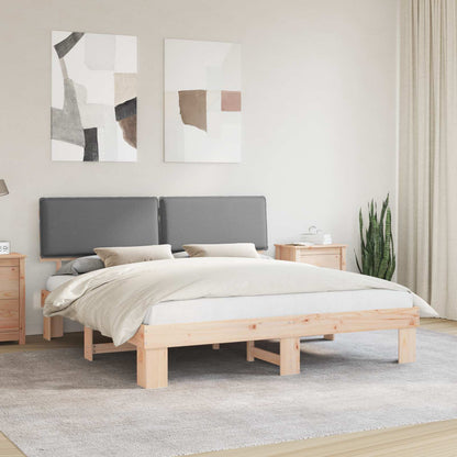 Bedframe met Gevoerd Hoofdgedeelte Lichtgrijs 200 x 200 cm