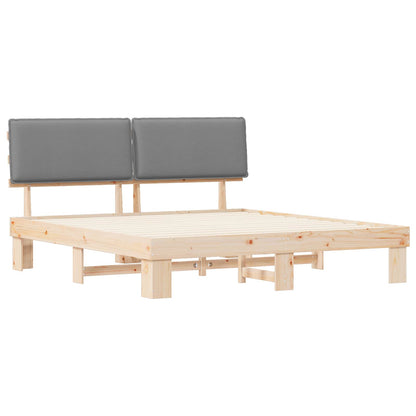 Bedframe met Gevoerd Hoofdgedeelte Lichtgrijs 200 x 200 cm