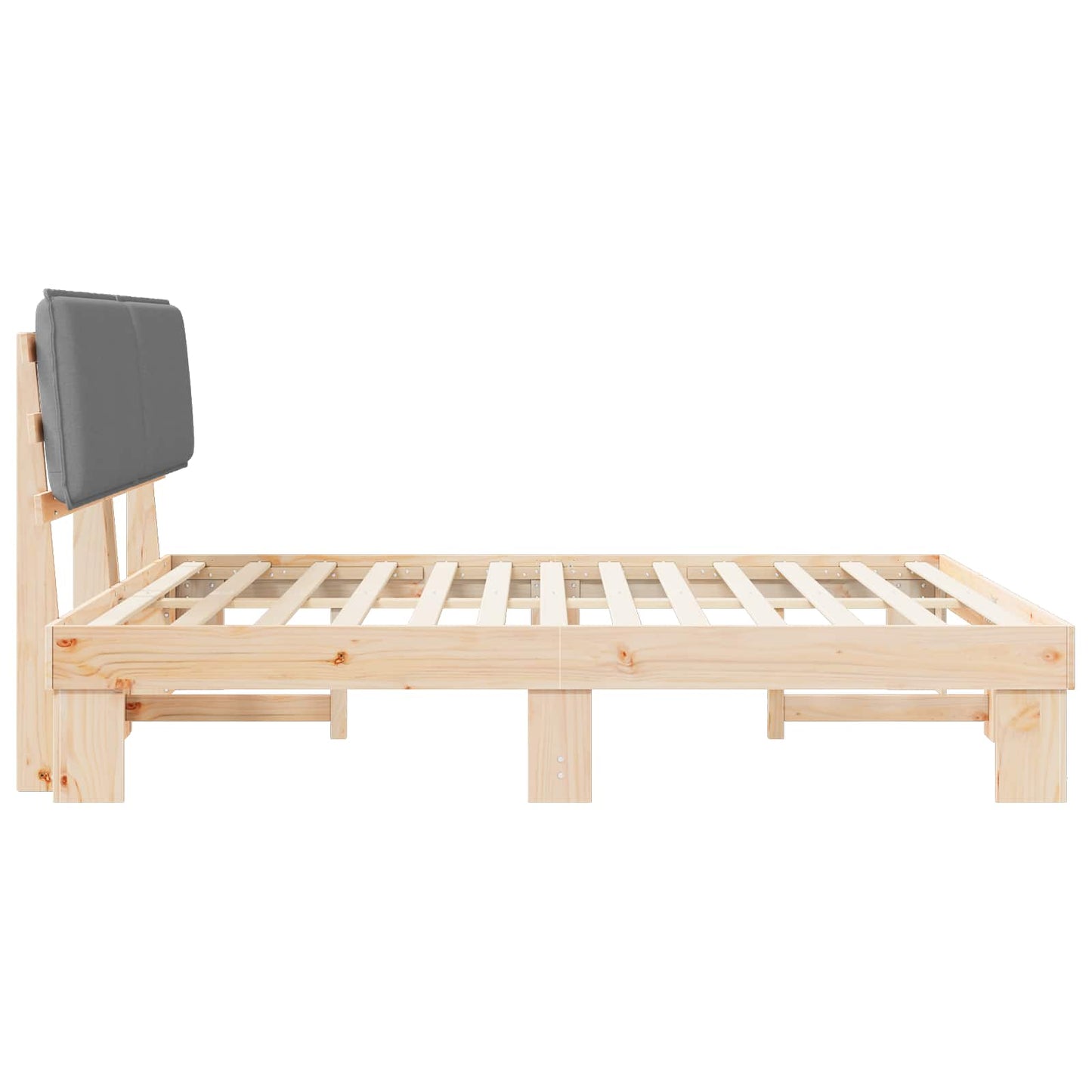 Bedframe met Gevoerd Hoofdgedeelte Lichtgrijs 200 x 200 cm