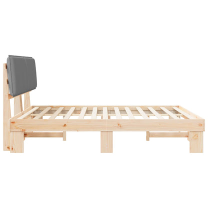 Bedframe met Gevoerd Hoofdgedeelte Lichtgrijs 200 x 200 cm
