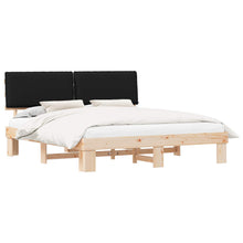 Bedframe met Gevoerd Hoofdgedeelte Zwart 200 x 200 cm