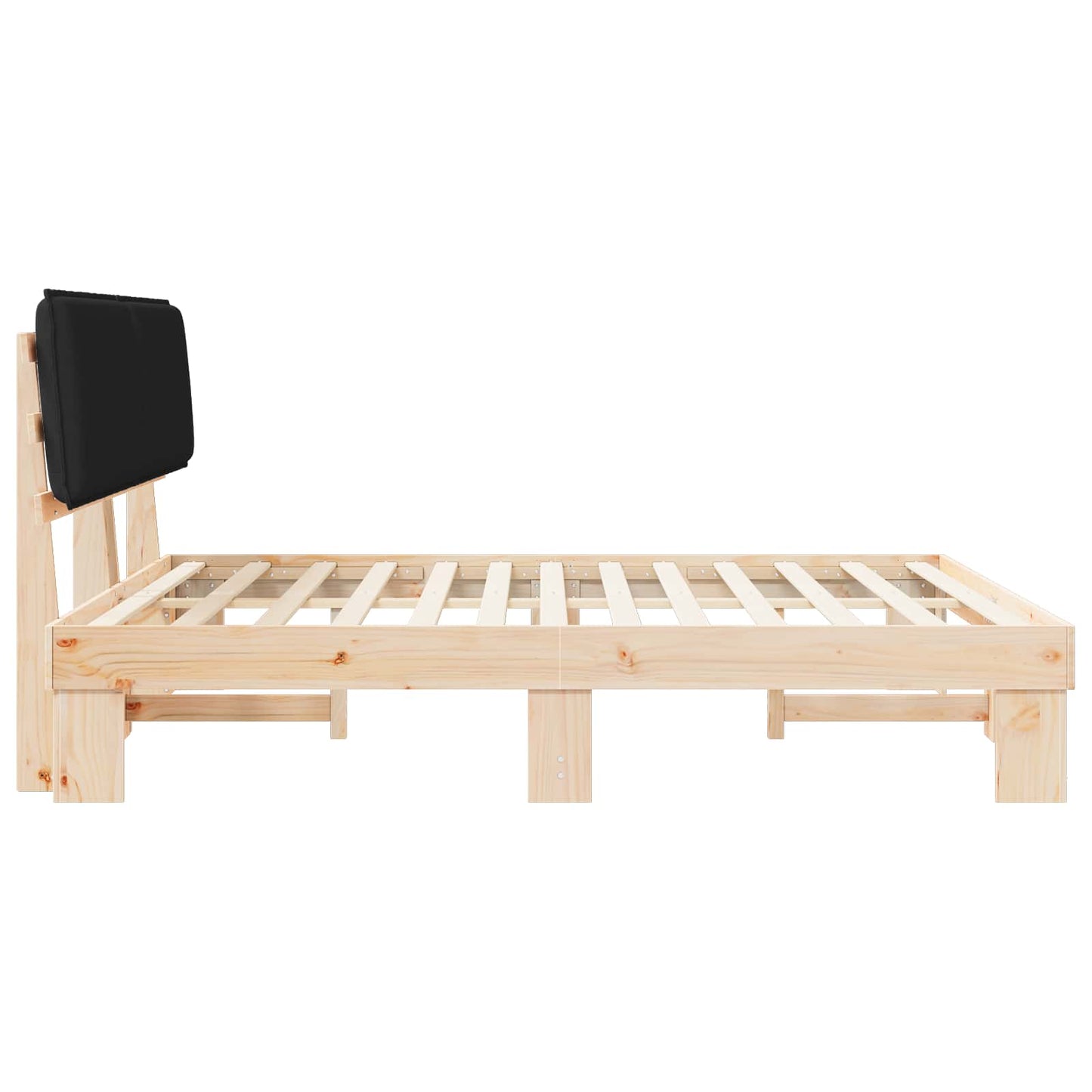 Bedframe met Gevoerd Hoofdgedeelte Zwart 200 x 200 cm