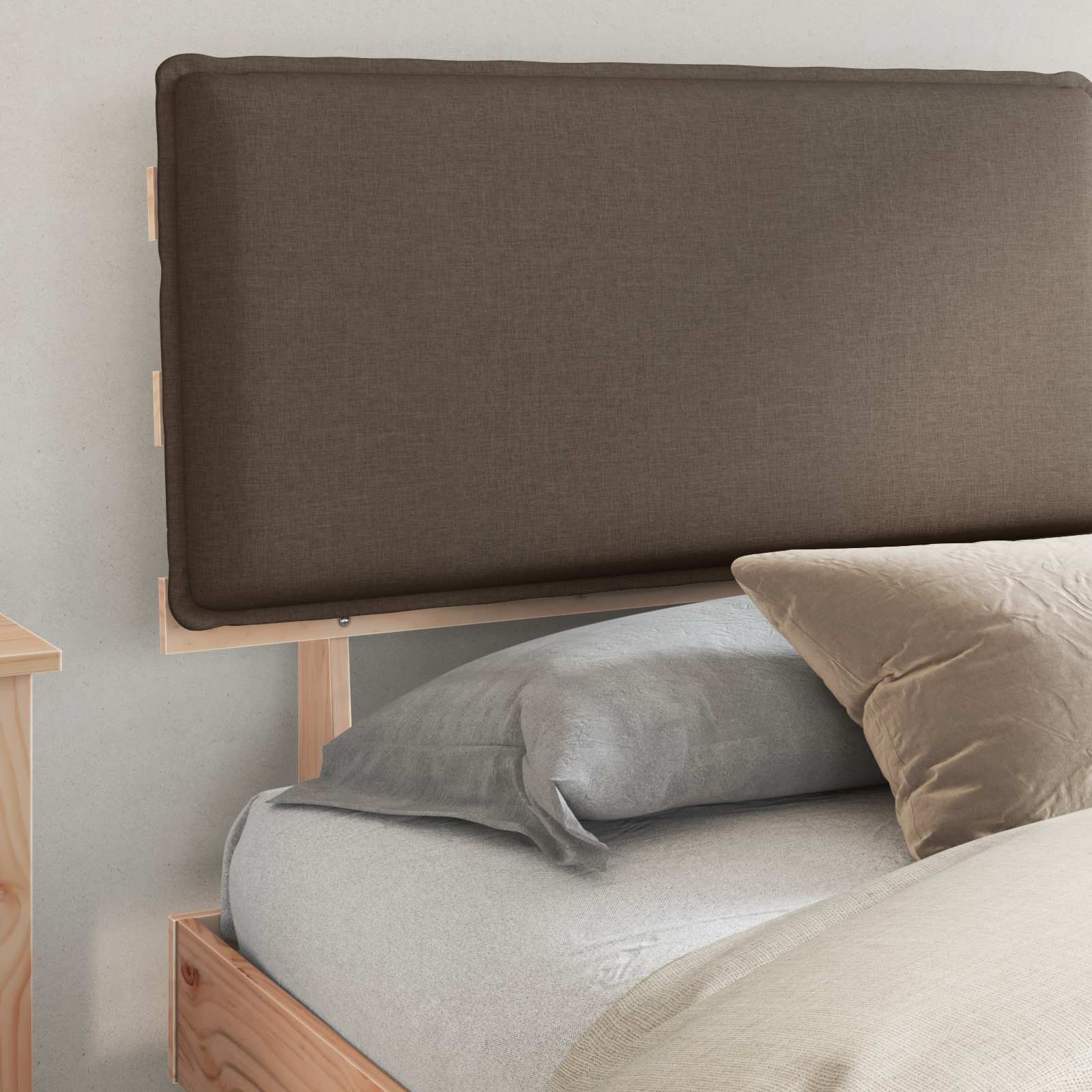 Bedframe met Gevoerd Hoofdgedeelte Taupe 200 x 200 cm