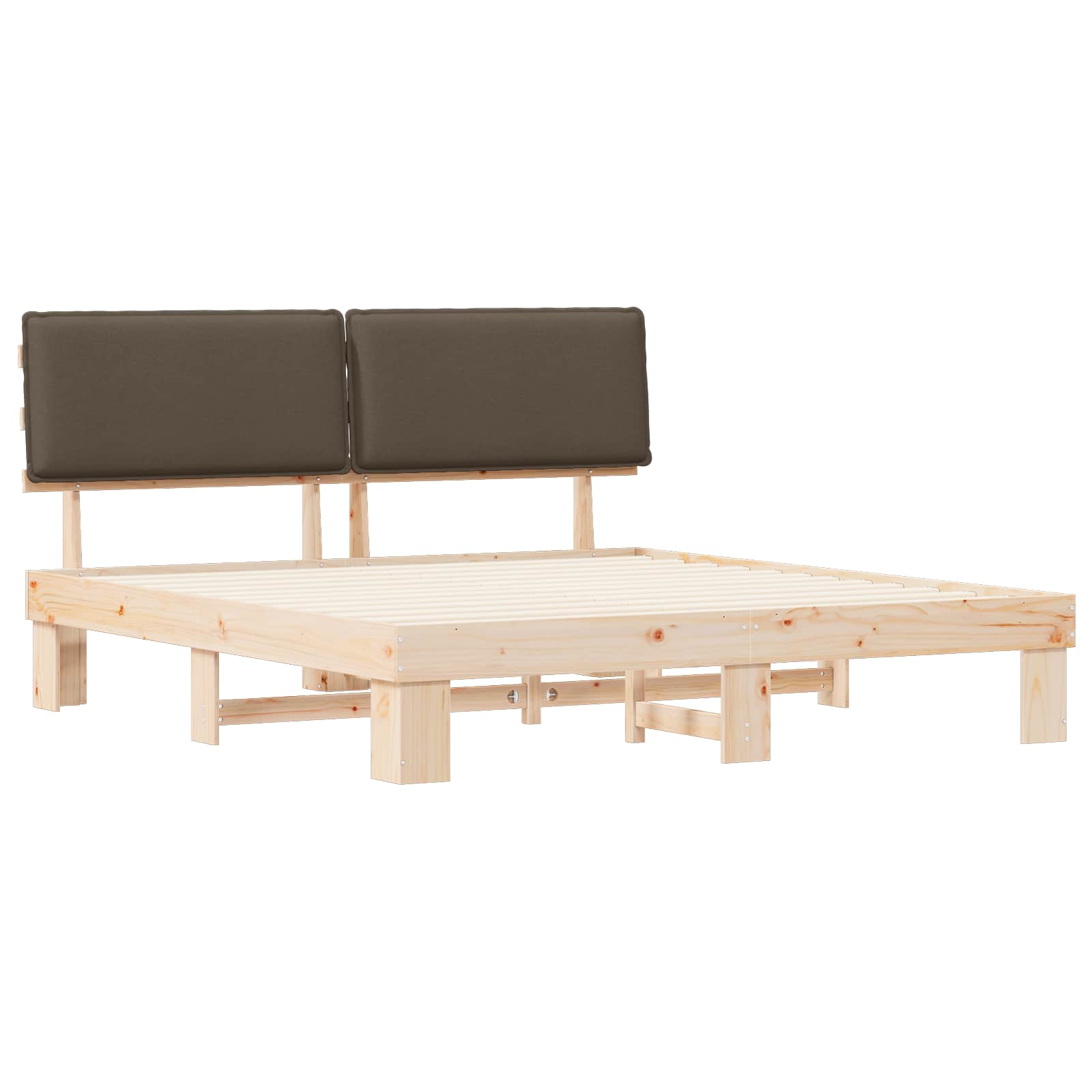 Bedframe met Gevoerd Hoofdgedeelte Taupe 200 x 200 cm