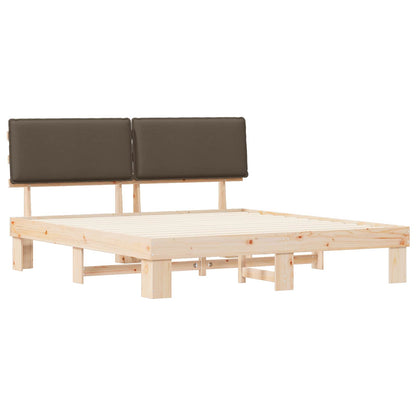 Bedframe met Gevoerd Hoofdgedeelte Taupe 200 x 200 cm
