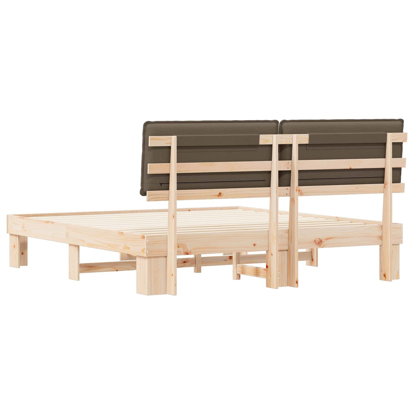 Bedframe met Gevoerd Hoofdgedeelte Taupe 200 x 200 cm