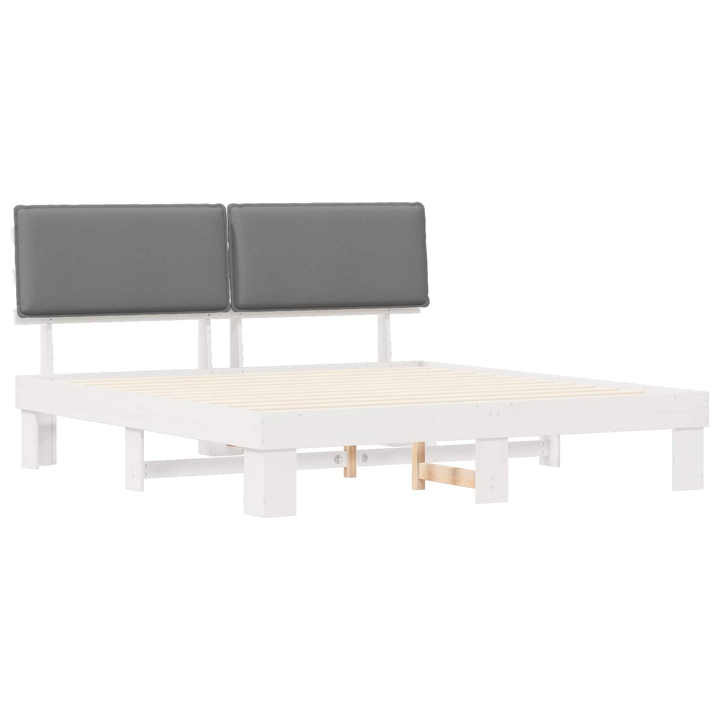 Bedframe met Gevoerd Hoofdgedeelte Lichtgrijs 200 x 200 cm