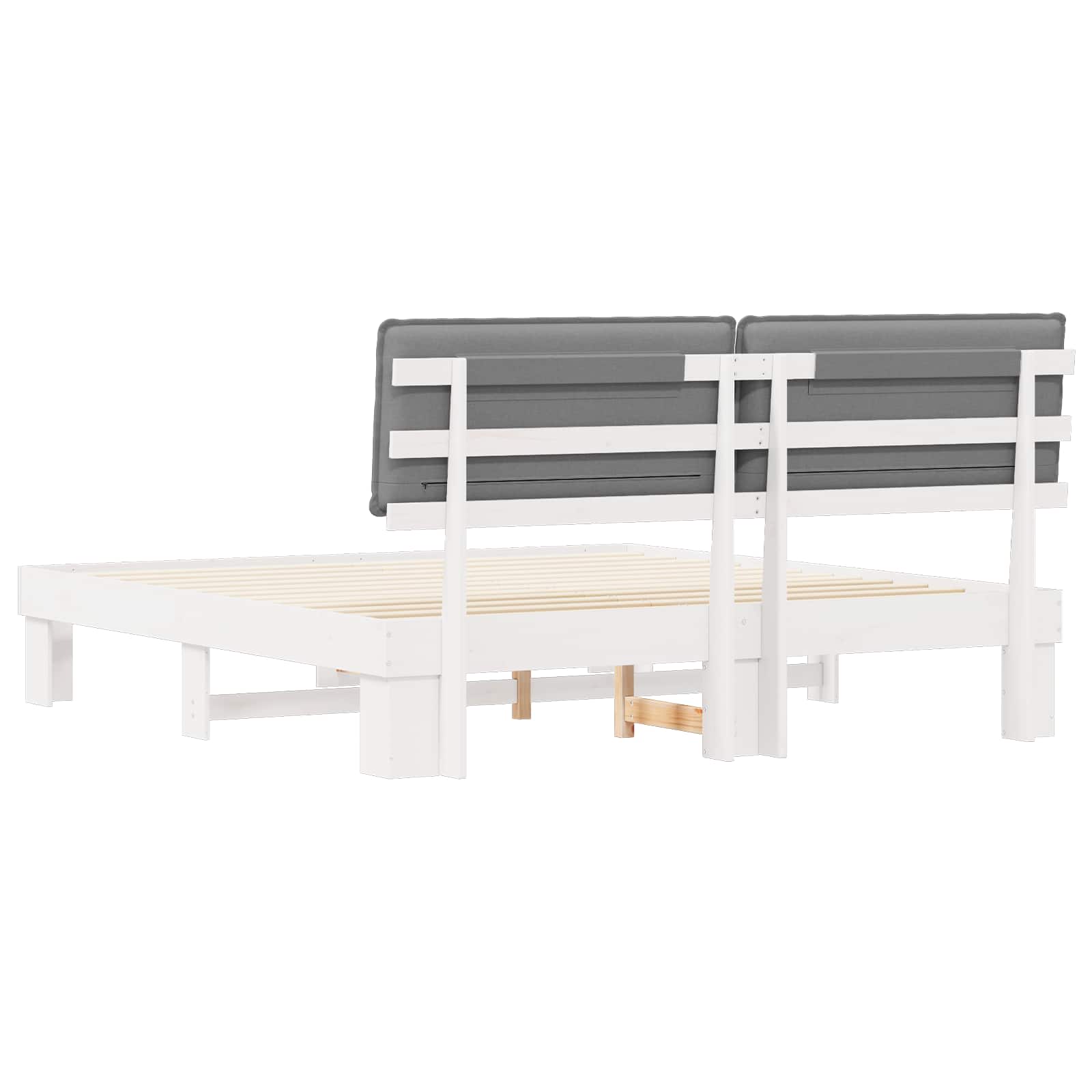 Bedframe met Gevoerd Hoofdgedeelte Lichtgrijs 200 x 200 cm