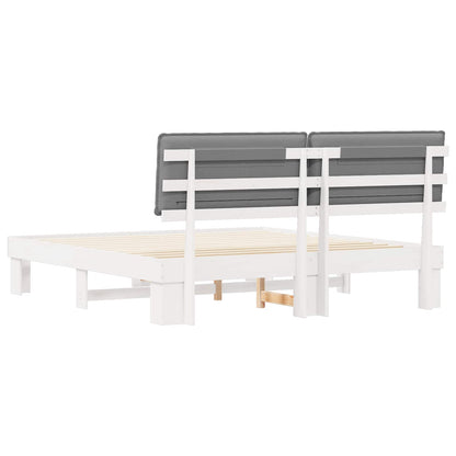 Bedframe met Gevoerd Hoofdgedeelte Lichtgrijs 200 x 200 cm