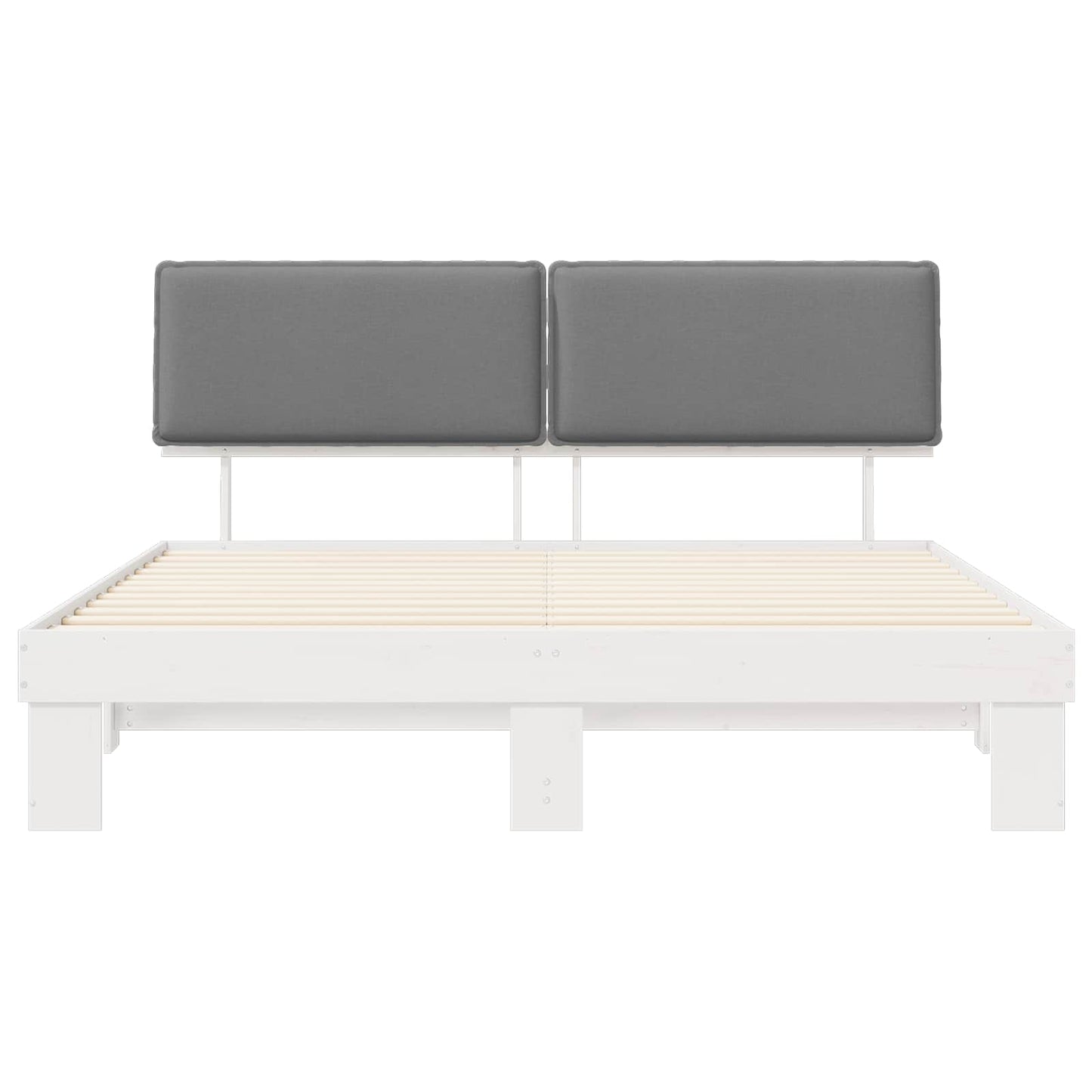 Bedframe met Gevoerd Hoofdgedeelte Lichtgrijs 200 x 200 cm