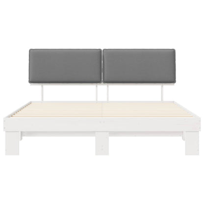 Bedframe met Gevoerd Hoofdgedeelte Lichtgrijs 200 x 200 cm