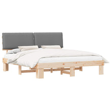 Bedframe met Gevoerd Hoofdgedeelte Lichtgrijs 180 x 200 cm