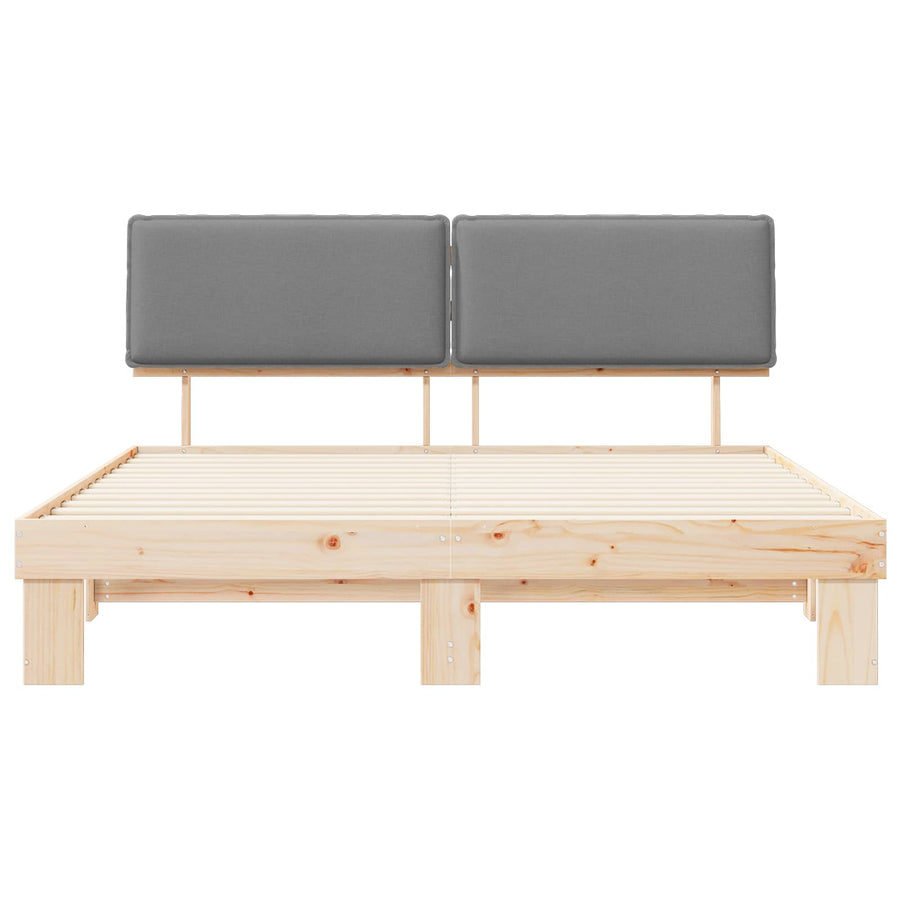 Bedframe met Gevoerd Hoofdgedeelte Lichtgrijs 180 x 200 cm