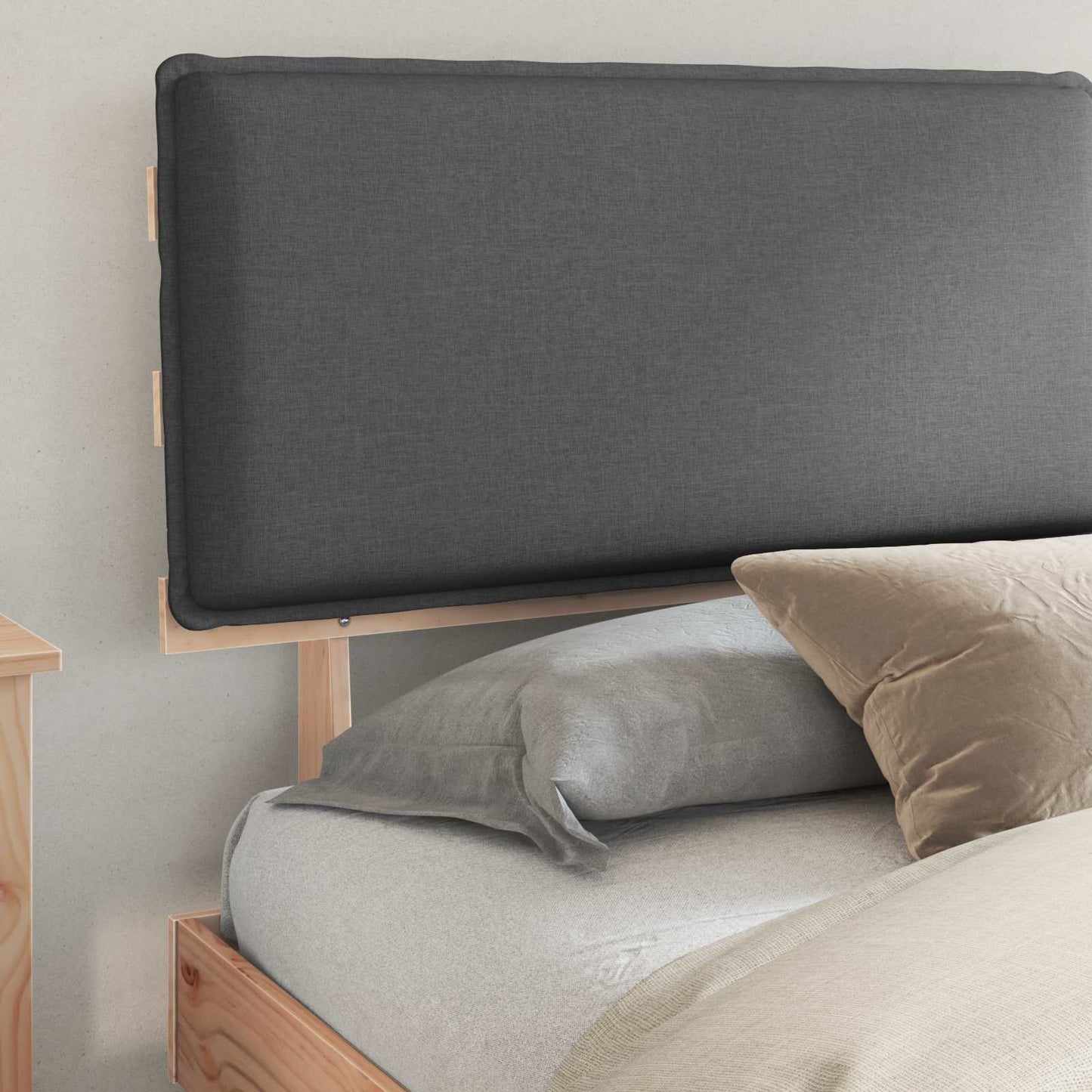 Bedframe met Gevoerd Hoofdgedeelte Donkergrijs 180 x 200 cm