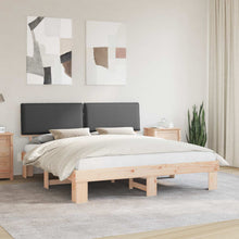 Bedframe met Gevoerd Hoofdgedeelte Donkergrijs 180 x 200 cm