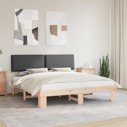 Bedframe met Gevoerd Hoofdgedeelte Donkergrijs 180 x 200 cm