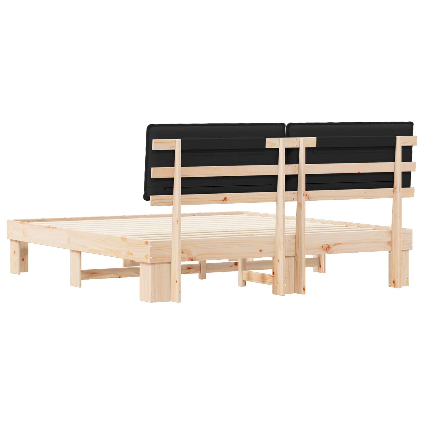 Bedframe met Gevoerd Hoofdgedeelte Zwart 180 x 200 cm