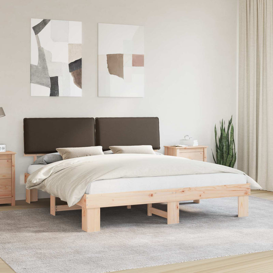 Bedframe met Gevoerd Hoofdgedeelte Taupe 180 x 200 cm