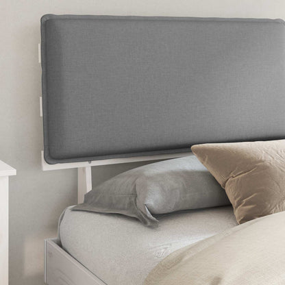 Bedframe met Gevoerd Hoofdgedeelte Lichtgrijs 180 x 200 cm