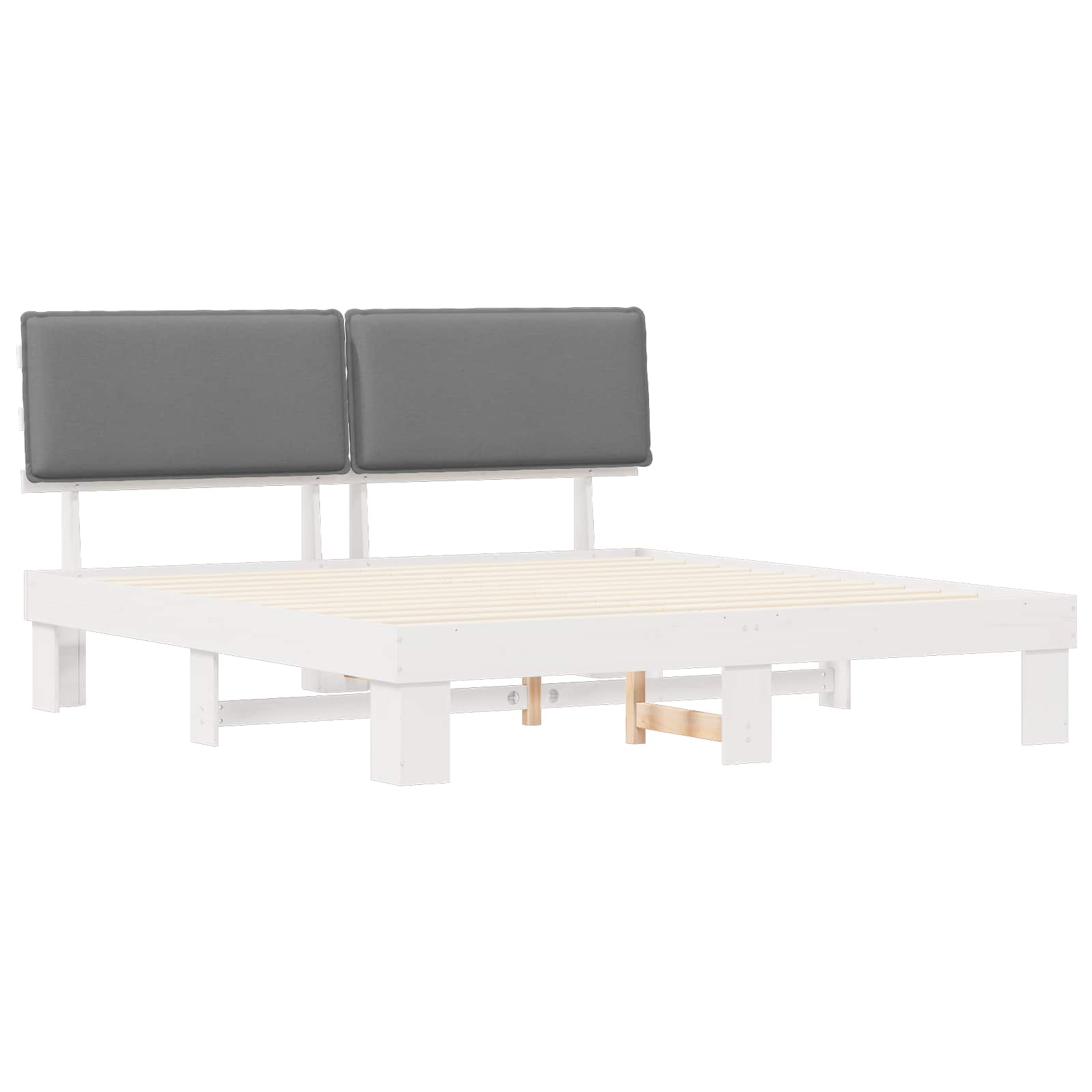 Bedframe met Gevoerd Hoofdgedeelte Lichtgrijs 180 x 200 cm