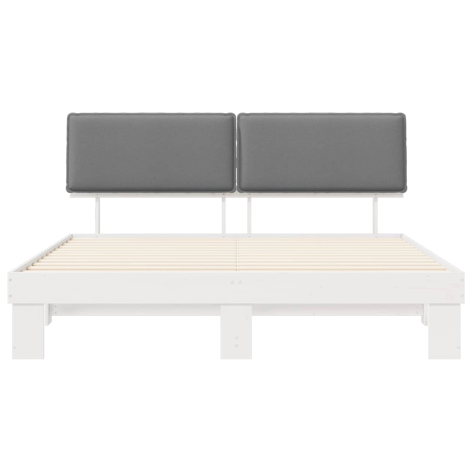 Bedframe met Gevoerd Hoofdgedeelte Lichtgrijs 180 x 200 cm