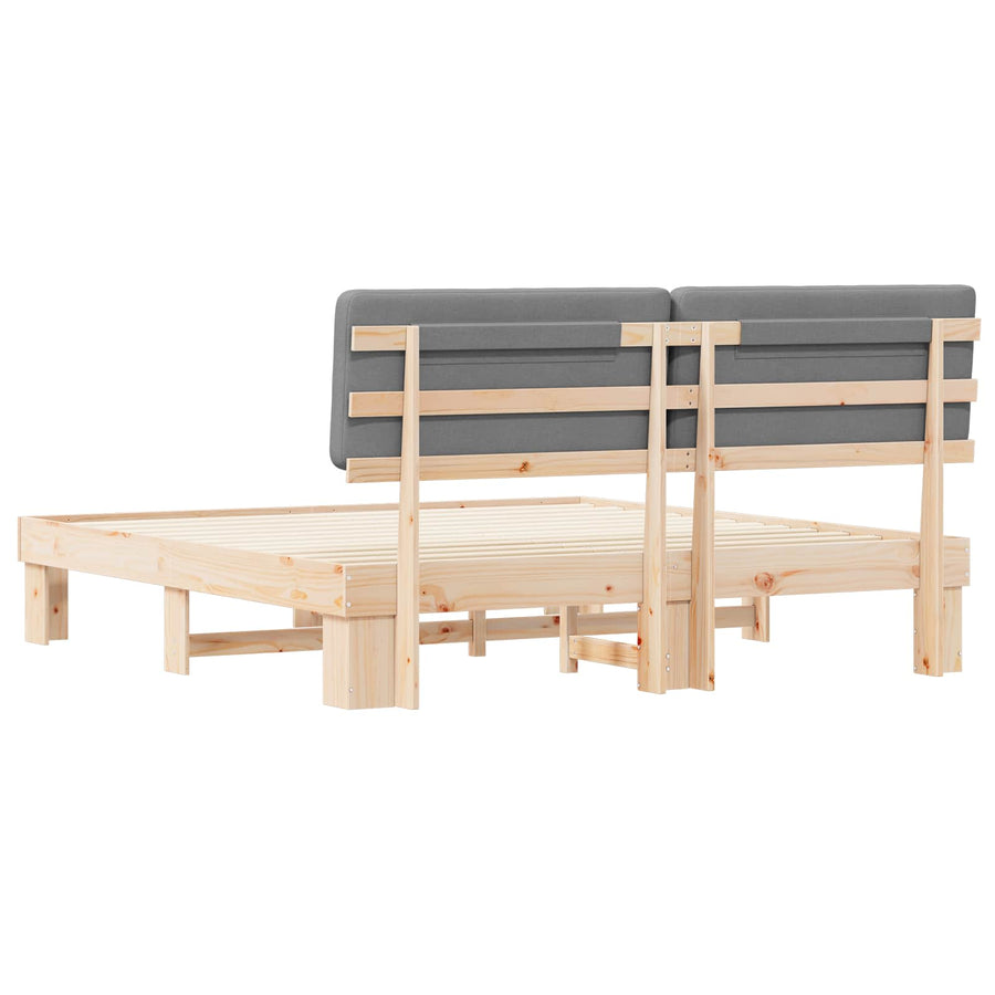 Bedframe met Gevoerd Hoofdgedeelte Lichtgrijs 200 x 200 cm