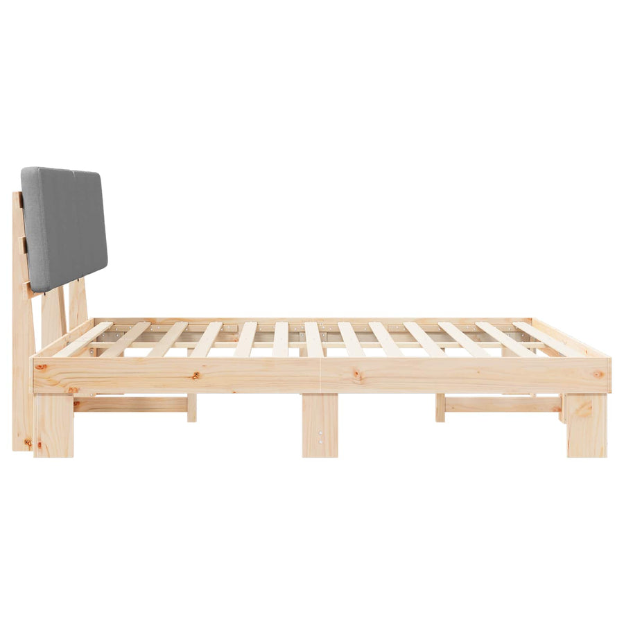 Bedframe met Gevoerd Hoofdgedeelte Lichtgrijs 200 x 200 cm