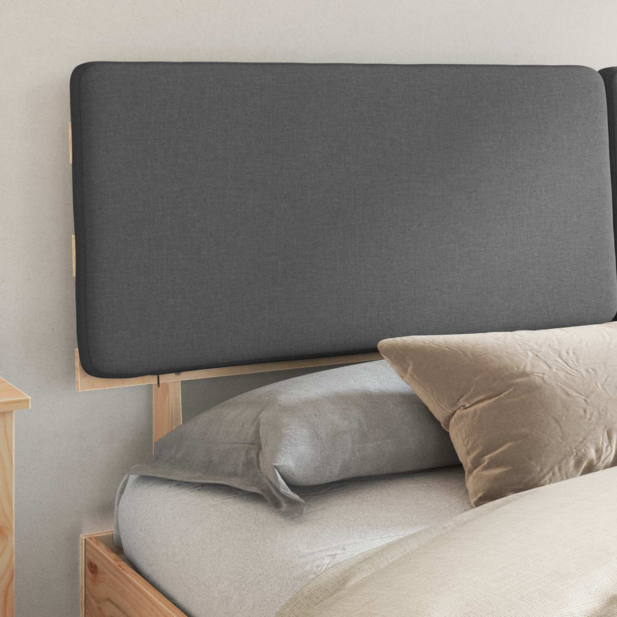Bedframe met Gevoerd Hoofdgedeelte Donkergrijs 200 x 200 cm