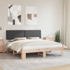 Bedframe massief grenenhout donkergrijs 200x200 cm