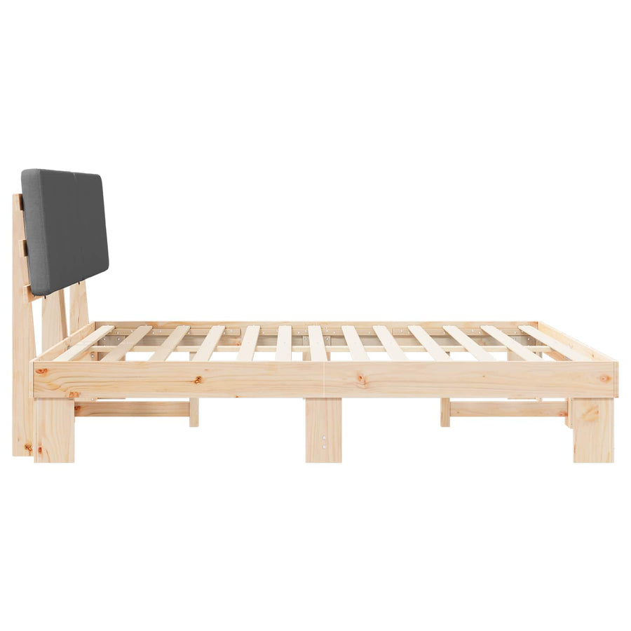 Bedframe met Gevoerd Hoofdgedeelte Donkergrijs 200 x 200 cm