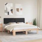 Bedframe massief grenenhout zwart 200x200 cm