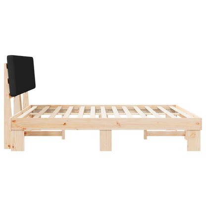 Bedframe met Gevoerd Hoofdgedeelte Zwart 200 x 200 cm