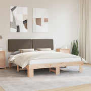 Bedframe massief grenenhout taupe 200x200 cm